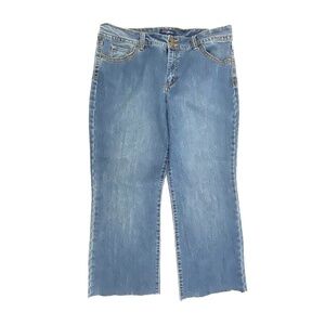 Bandolino Sydney Bootcut Ankle Back Flap Pockets Womens size 16 Blue Denim Jeans
